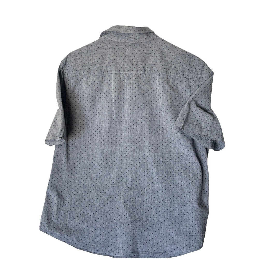 Liz Claiborne Men L Gray Print Short Sleeve Shirt Button Up Classic Fit Stretch - Picture 3 of 10